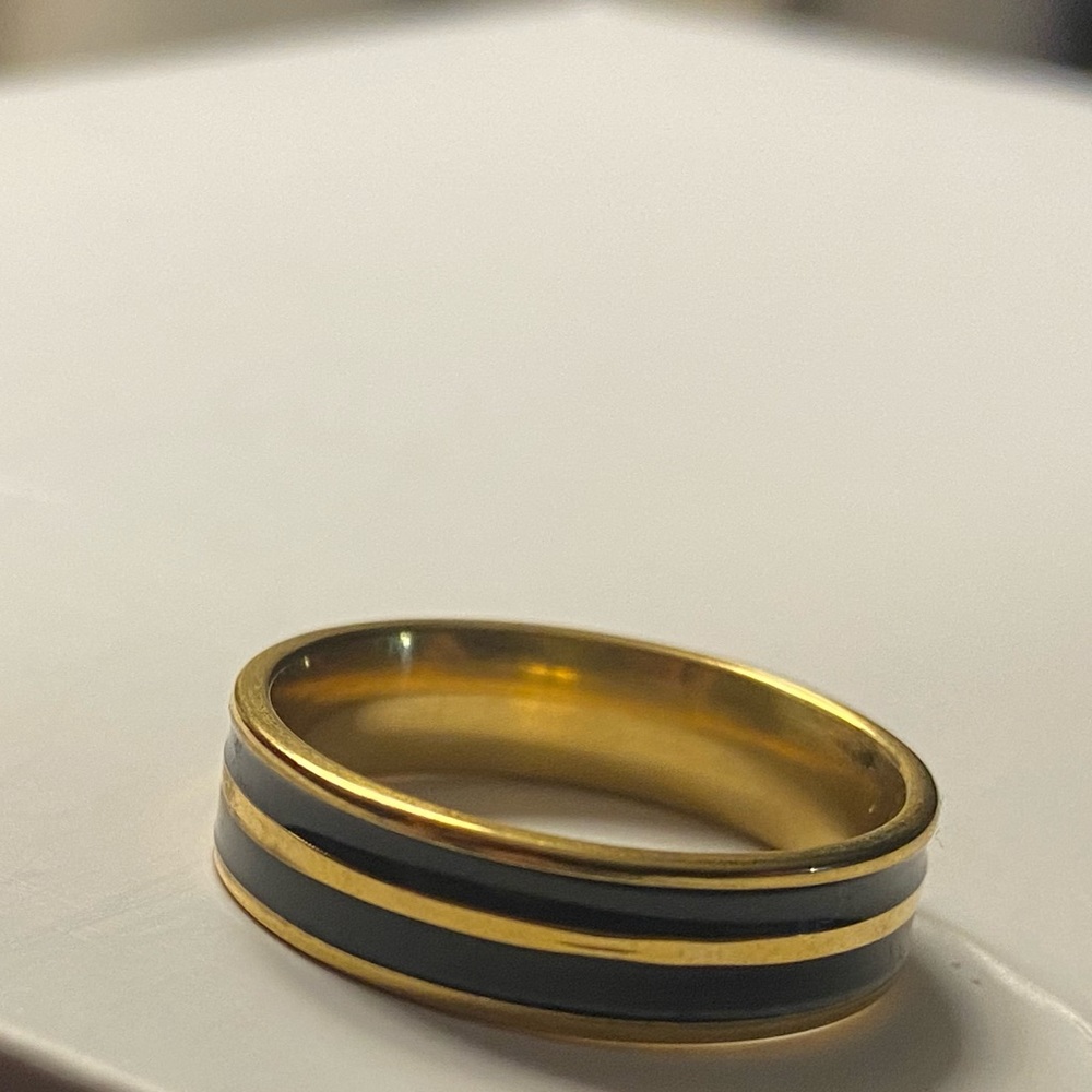 3/25 Stainless Steel Band Ring wedding black - Picture 11 of 16
